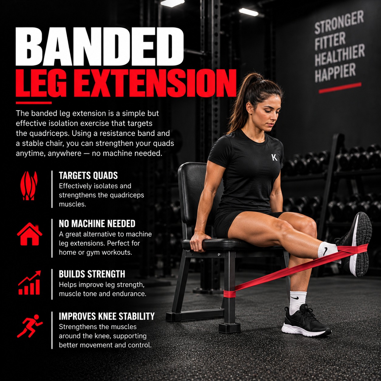 Banded leg extension exercise
