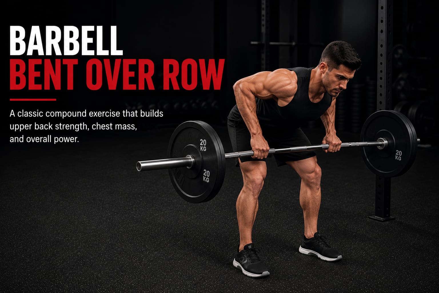 Barbell bent over row exercise