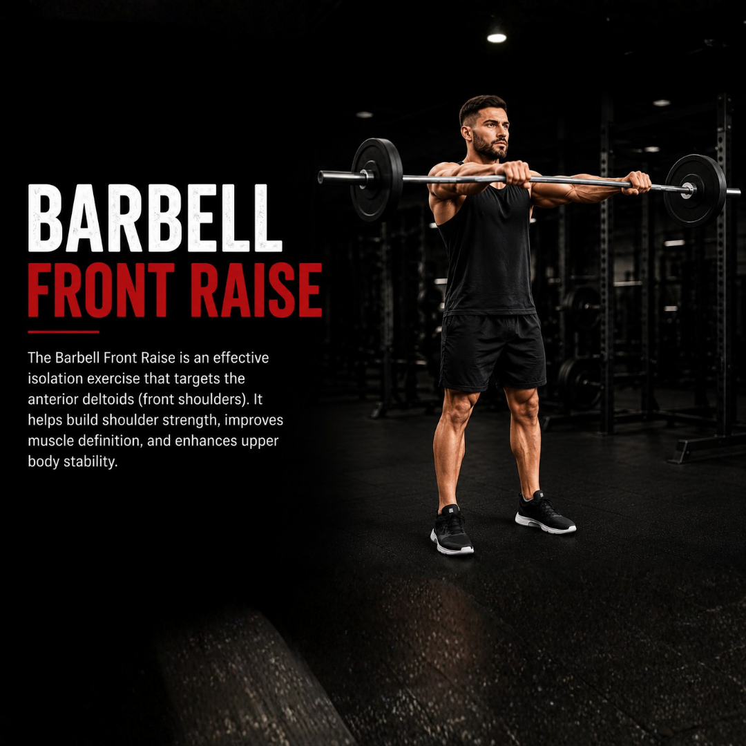Barbell front raise exercise