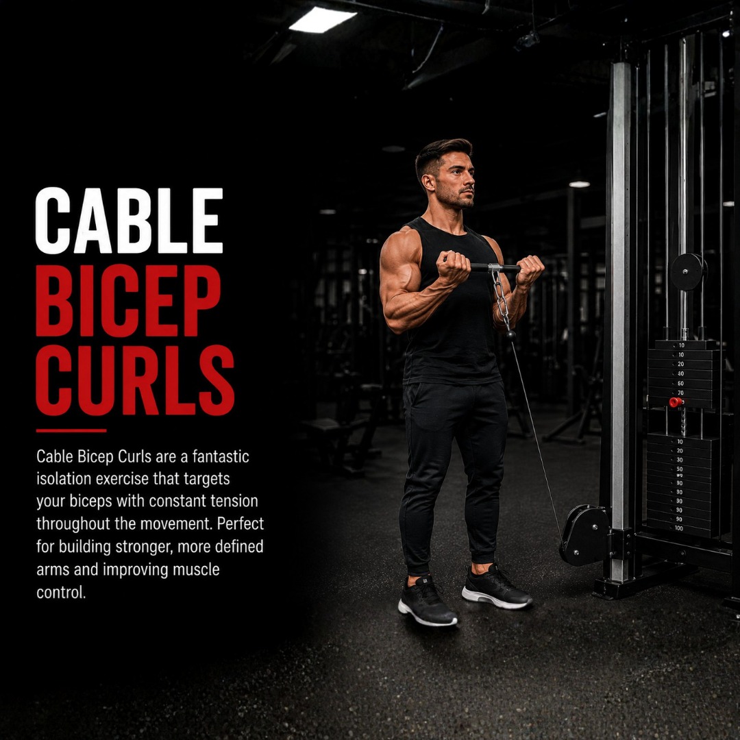 Cable bicep curl exercise