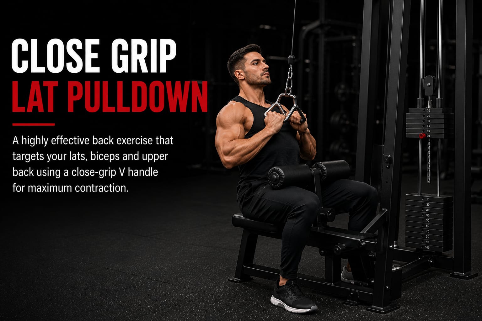 Close grip lat pulldown exercise