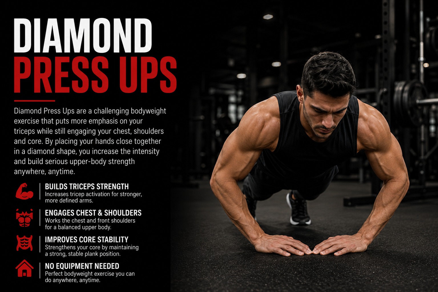 Diamond press up exercise